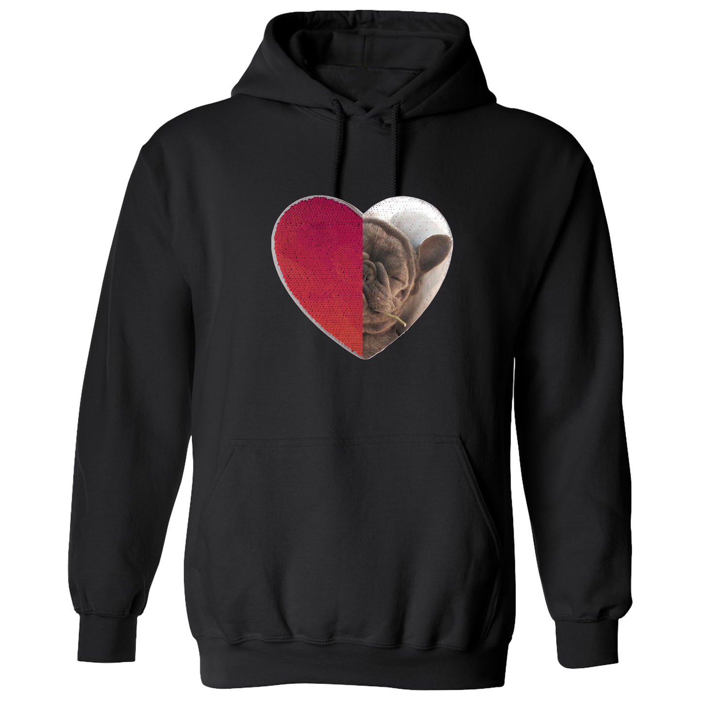 Personalized Sequin With Picture & Text Unisex Hooded Sweatshirt, Custom Reversible Sequin Hoodie, Custom Birthday Photo, Mother Nana Gift Tee, Fathers Day Gift, Gag Gift