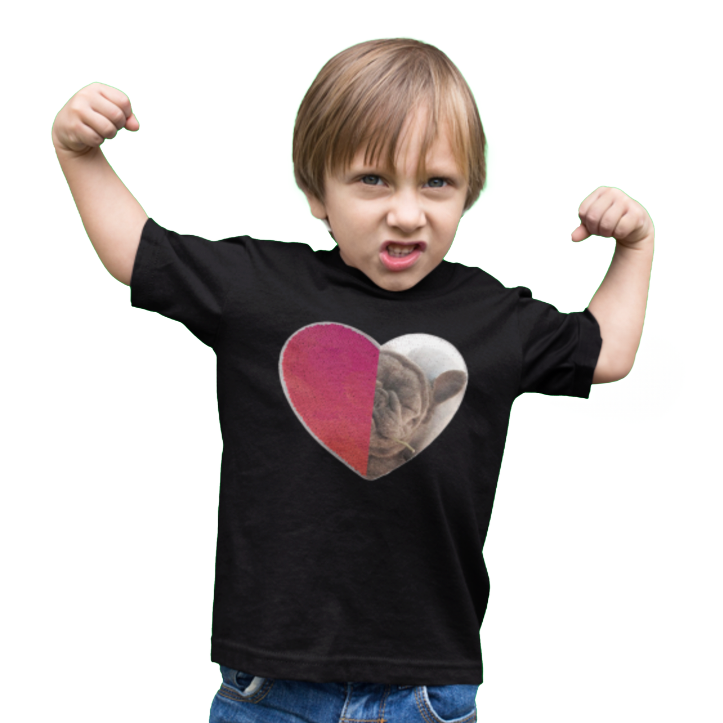 Personalized Heart Shaped Sequin With Picture & Text Kids Shirt, Custom Reversible Sequin Kids T shirt, Custom Birthday Photo, Mother Nana Gift, Fathers Day Gift, Gag Gift