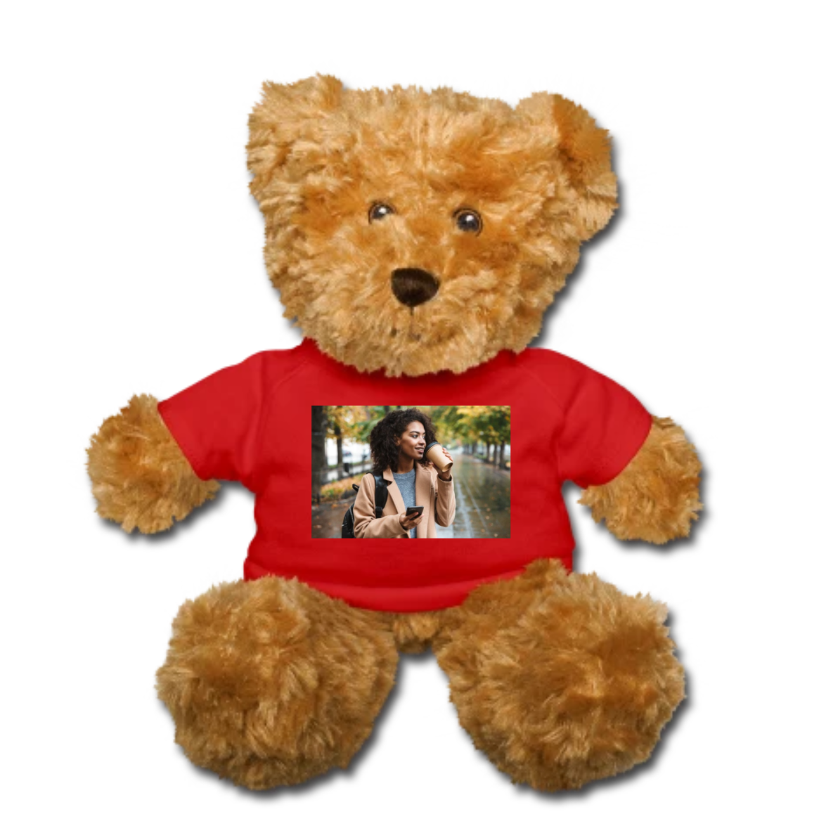 Personalized Brown Teddy Bear, Custom Teddy Bear, Printed with Personal Image or Text, Welcoming Baby Gift, Gift For Her, Gift For Newborn