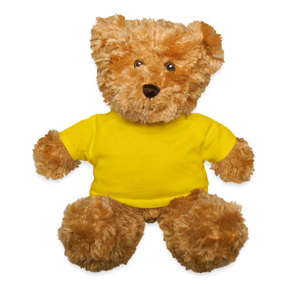 Personalized Brown Teddy Bear, Custom Teddy Bear, Printed with Personal Image or Text, Welcoming Baby Gift, Gift For Her, Gift For Newborn - yellow