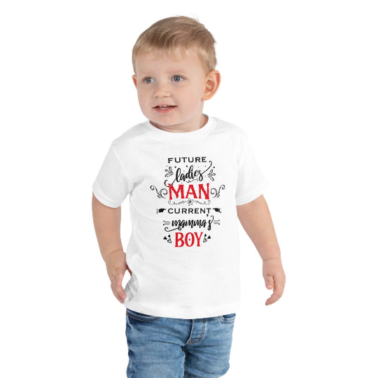 Future Ladies MAN Current Mommy Boy, Toddler Short Sleeve Tee