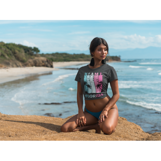 Miami Florida Beach - Women'S Cropped T-Shirt