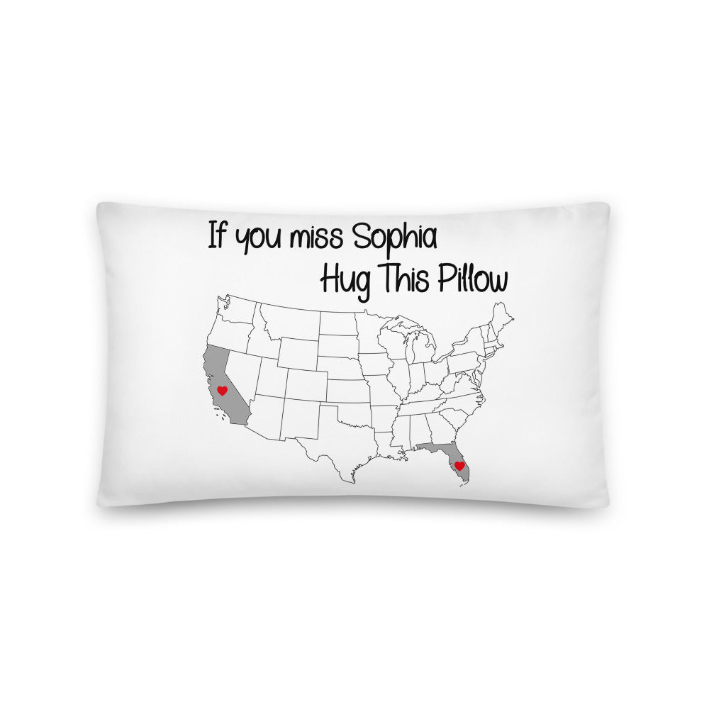 If You Miss “Name” Hug This Pillow Personalized long distance Relationship love, boyfriend birthday funny couple gift, I miss you Pillow with Insert