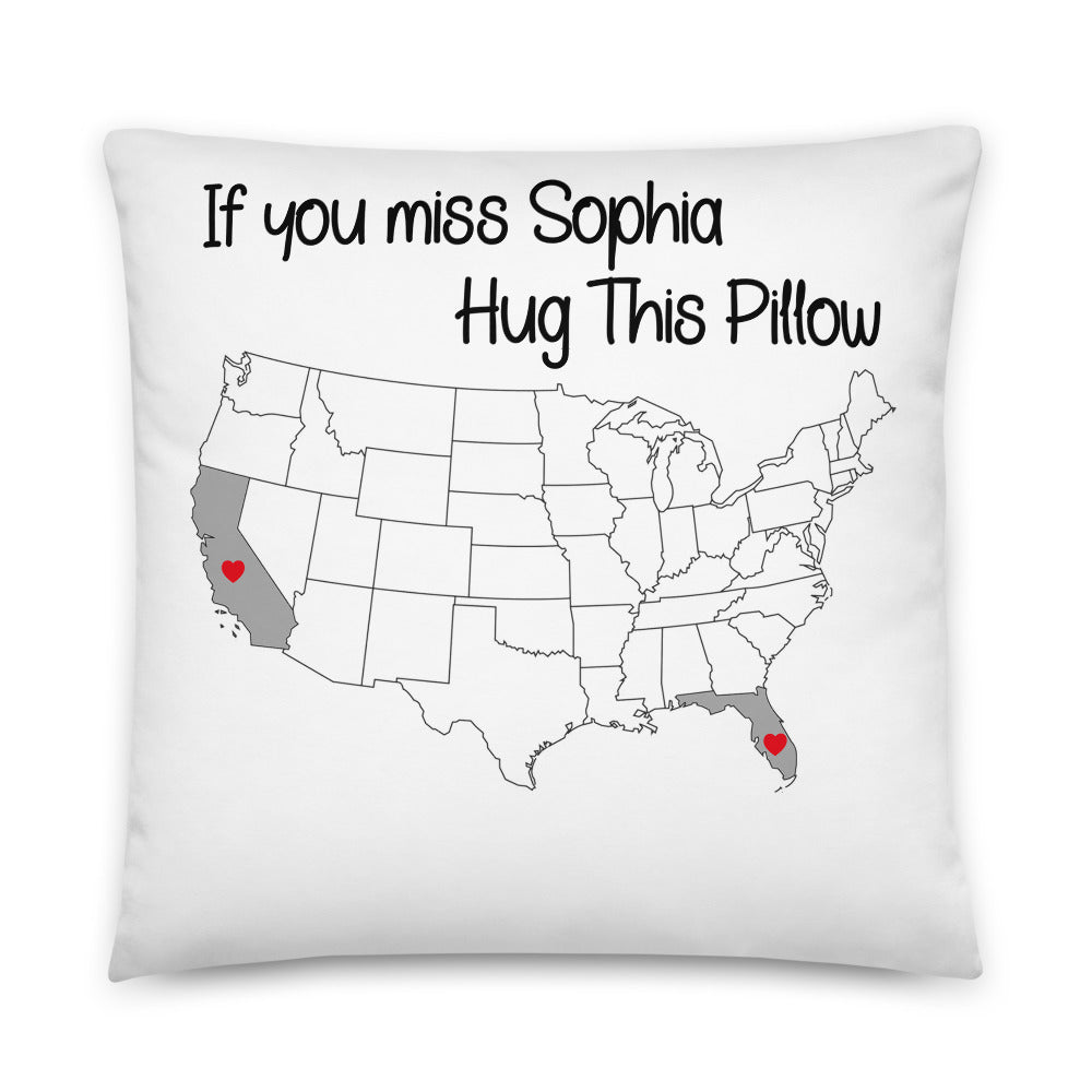 If You Miss “Name” Hug This Pillow Personalized long distance Relationship love, boyfriend birthday funny couple gift, I miss you Pillow with Insert