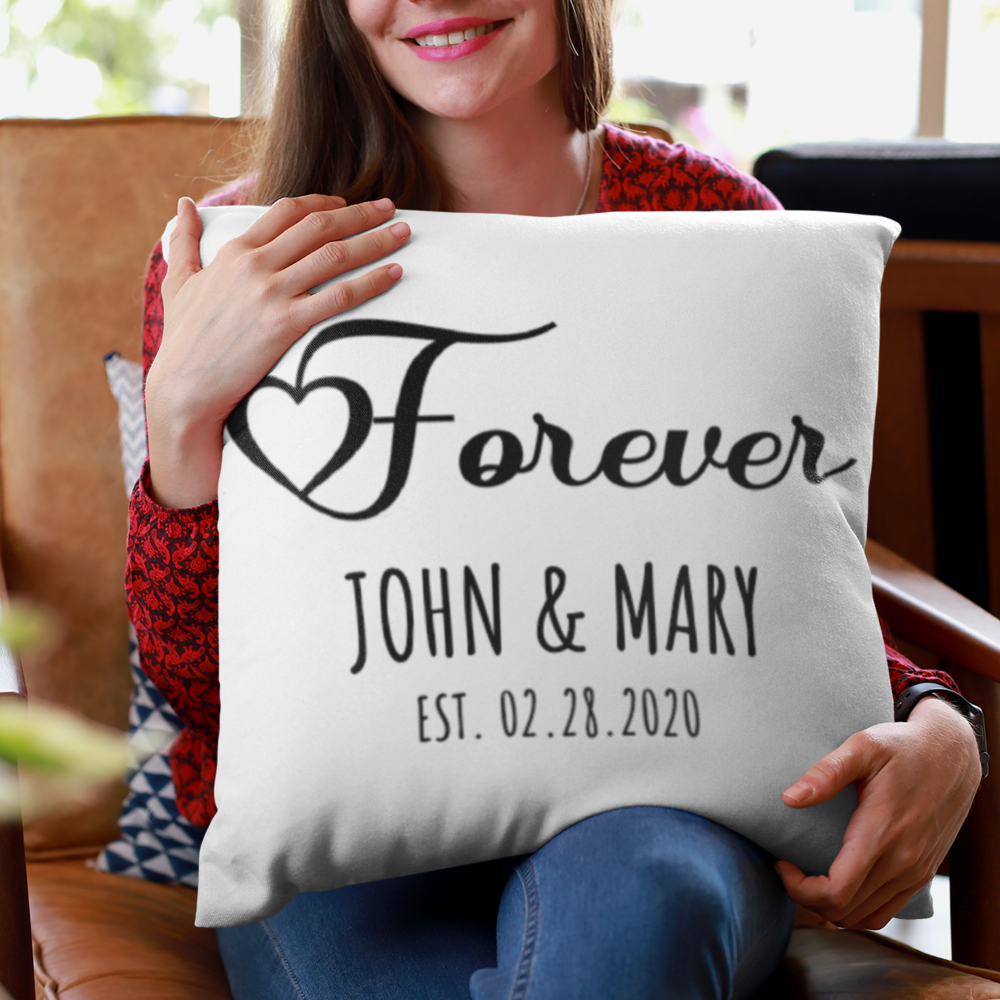Personalized Wedding Gift, Couples Gift, Engagement Gift, Custom Pillow, Personalized Husband and Wife Gift - Pillow with insert