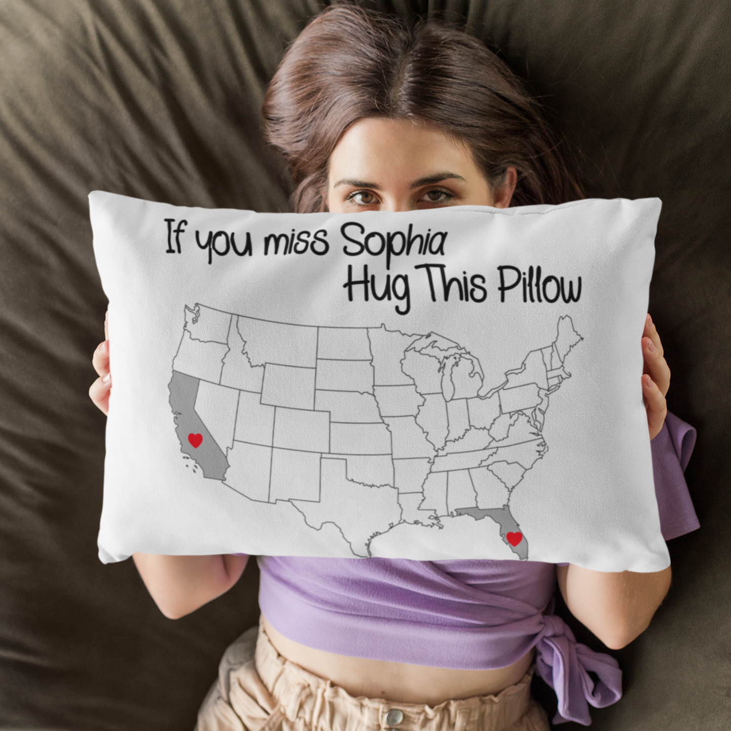If You Miss “Name” Hug This Pillow Personalized long distance Relationship love, boyfriend birthday funny couple gift, I miss you Pillow with Insert