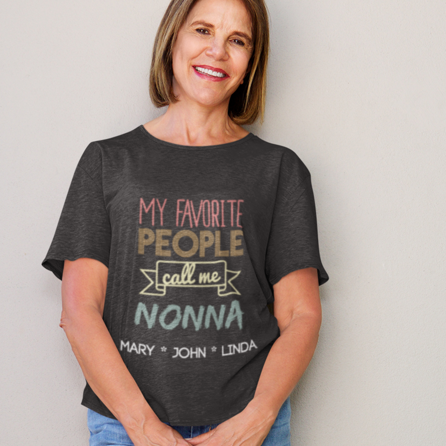 My Favorite People Call Me Nonna, Personalized Italian Grandma Shirt With Grandkids Names, Custom Grandma Shirt, Mother Day Gift for Nana