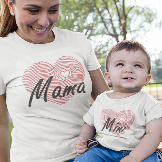 Mama and Mini Matching Shirts Velvet Printing, Matching Mommy and Me Outfit, Mother’s Day Gift, Baby Shower Gift
