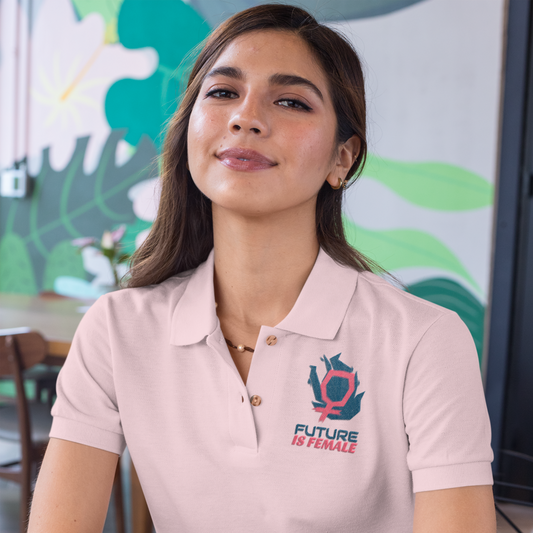 Future Is Female Women Pique Polo Shirt, Feminist Shirt, Woman Up Shirt, Girl Power Tee, Equal Rights Inspirational Shirt, Feminist tee