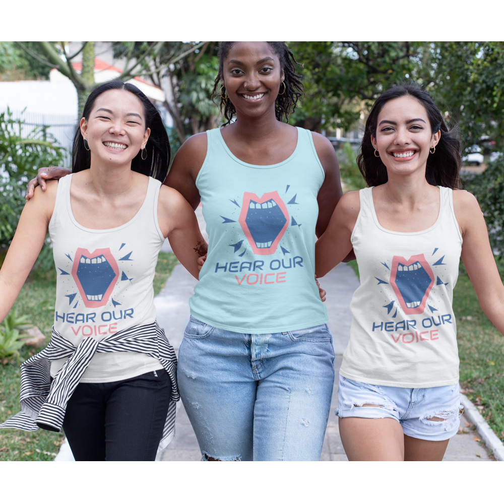 Hear Our Voice Women Premium Tank Top, Feminist Tank, Woman Up Tank, Girl Power Tee, Equal Rights Inspirational Tank, Feminist Shirt