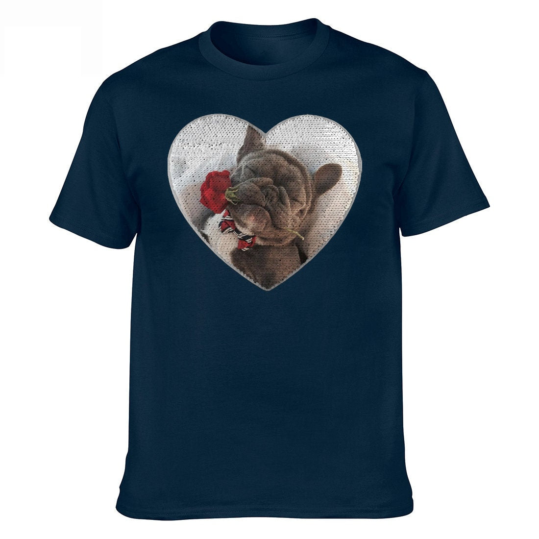 Custom Heart Shaped Sequin With Picture Unisex Shirt | Valentine Day Gift | Gifts for him | Gifts for Her | Valentine's gift idea |