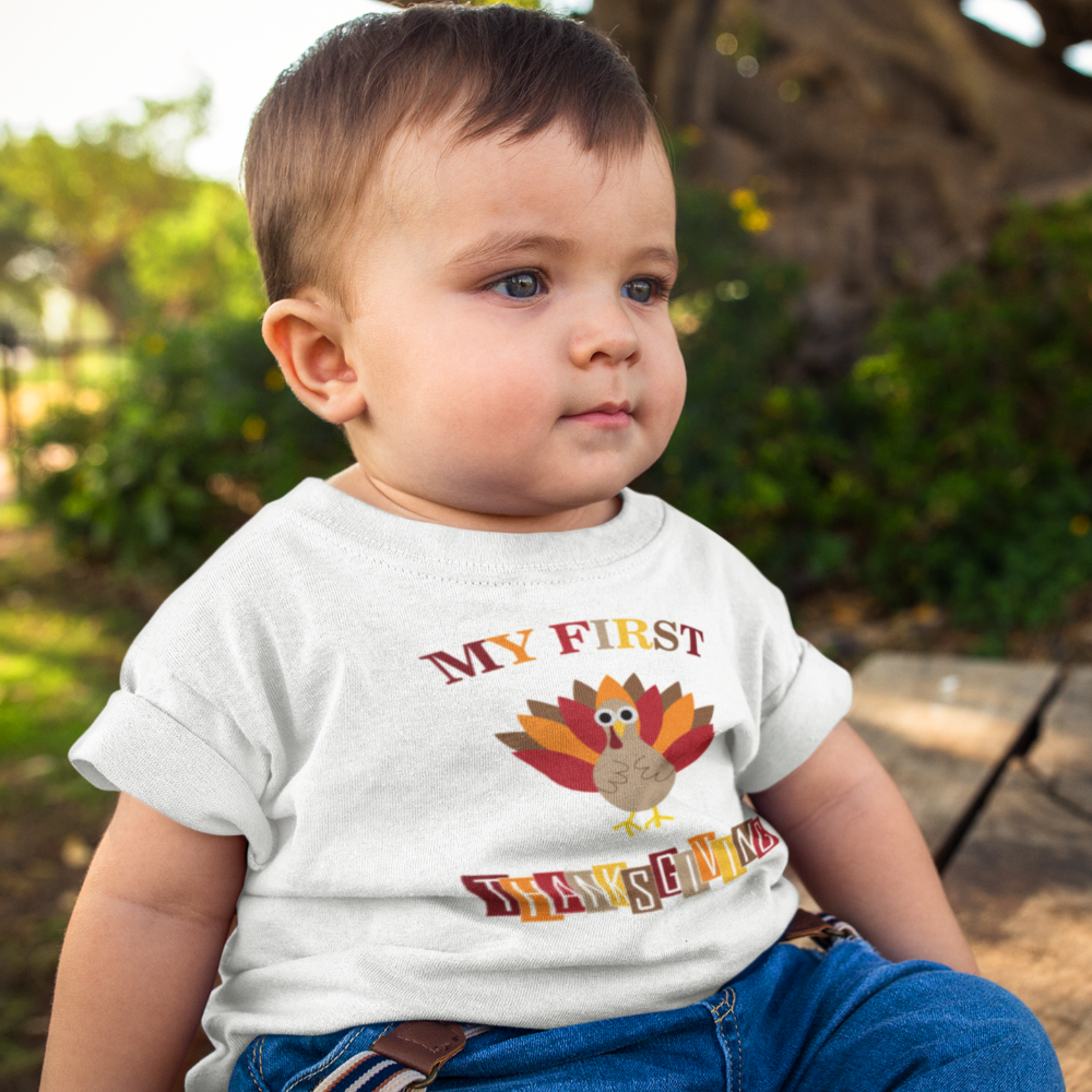 My First Thanksgiving (Turkey) - Body de bebé orgánico de manga corta