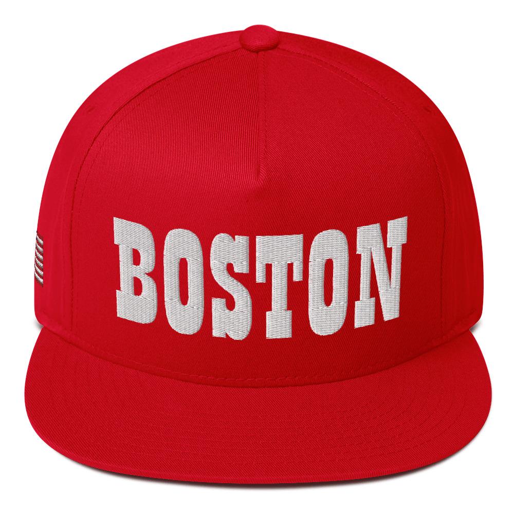Gorra de visera plana bordada de Boston