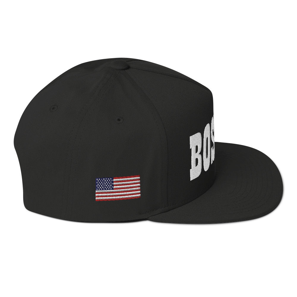 Gorra de visera plana bordada de Boston