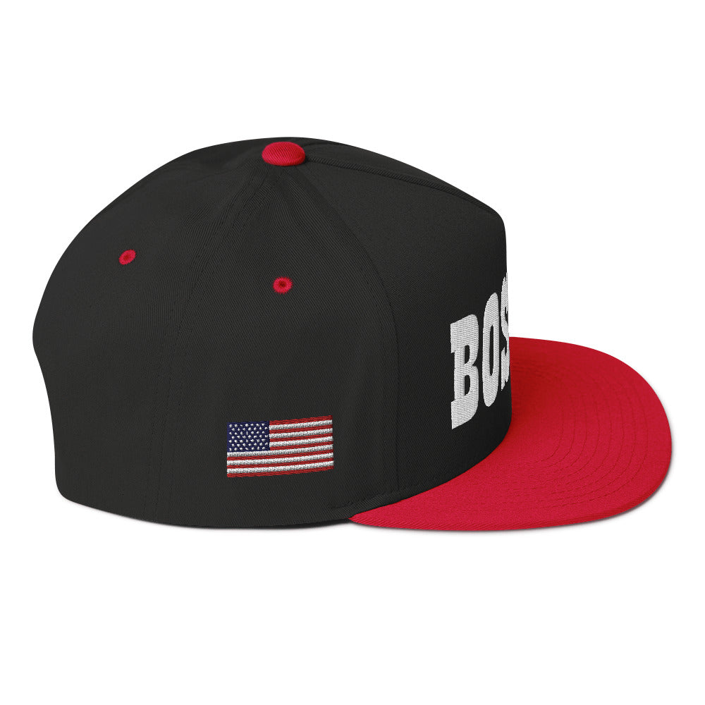 Gorra de visera plana bordada de Boston