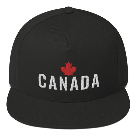 Canada Embroidered Flat Bill Cap
