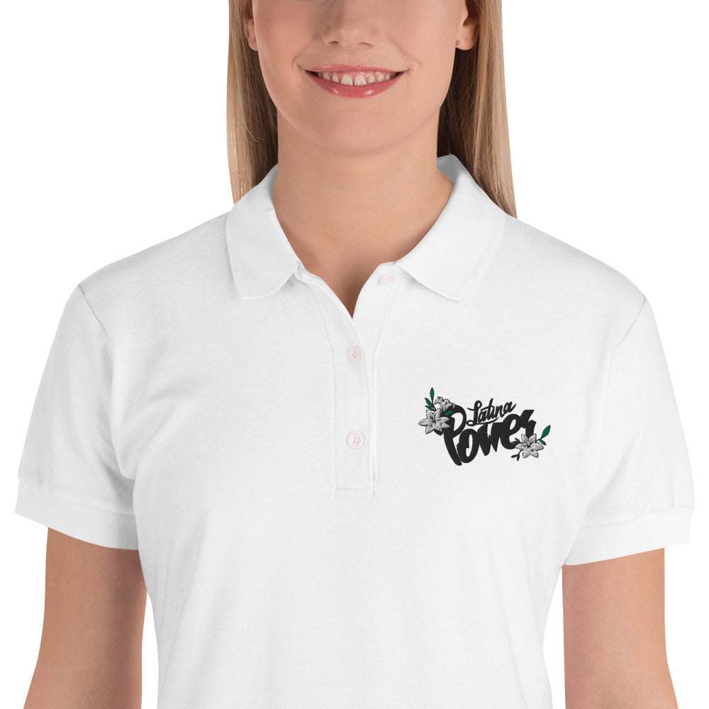 Latina Power Bordado Mujer Polo Camisa, Girl Power Shirt, Latina Tee, Feminist Latina Shirt, Mexicana Shirt, Spanish Shirt