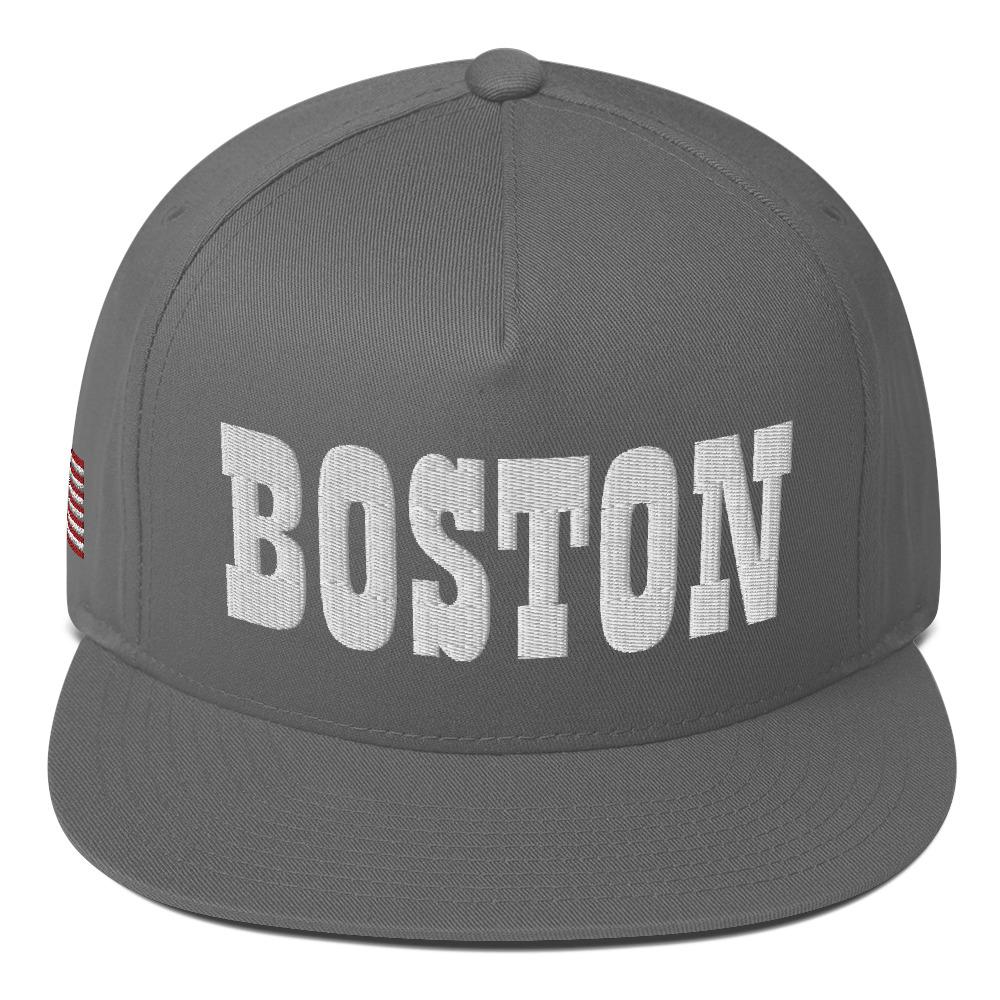 Gorra de visera plana bordada de Boston