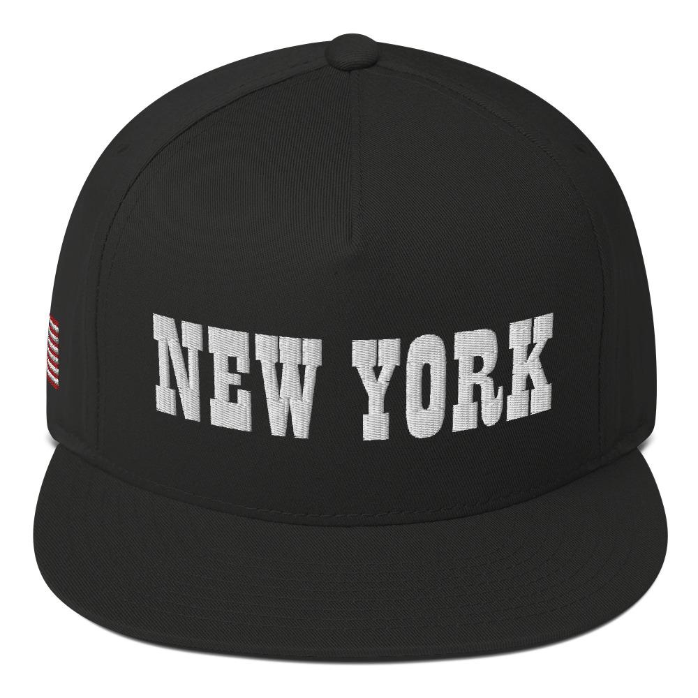 New York Embroidered Flat Bill Cap