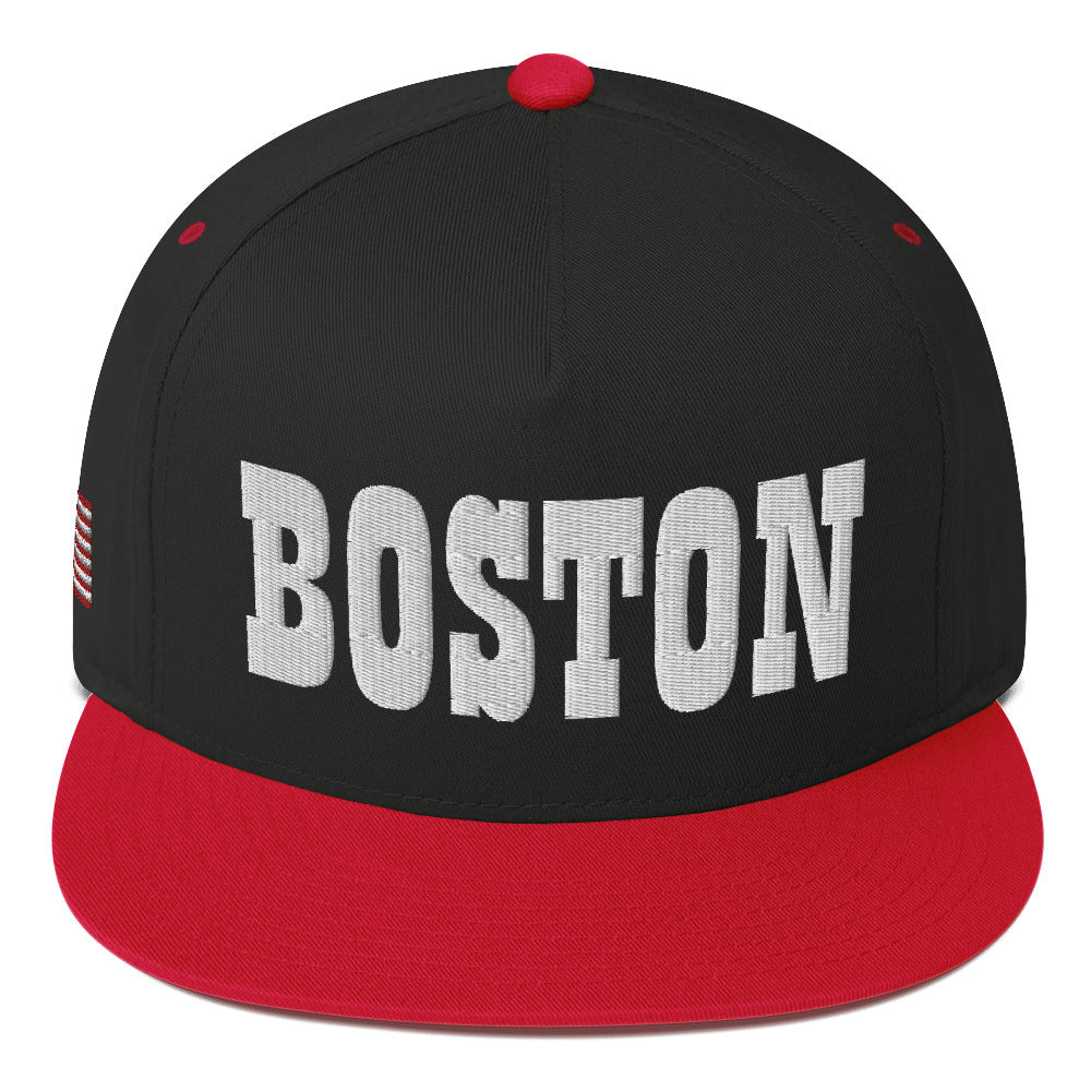 Gorra de visera plana bordada de Boston