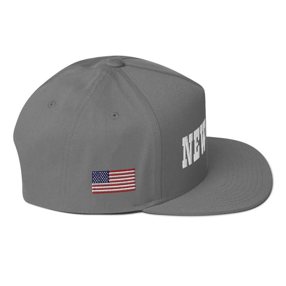 New York Embroidered Flat Bill Cap