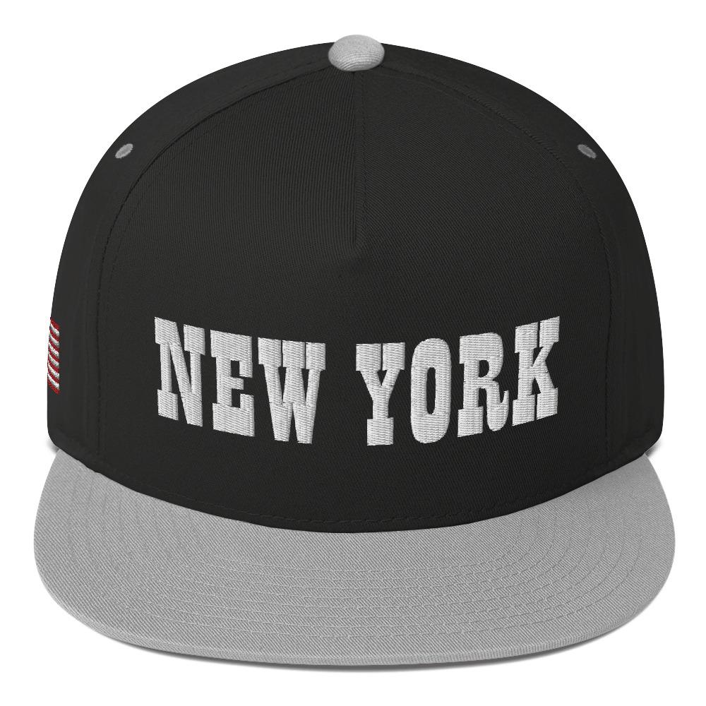 New York Embroidered Flat Bill Cap