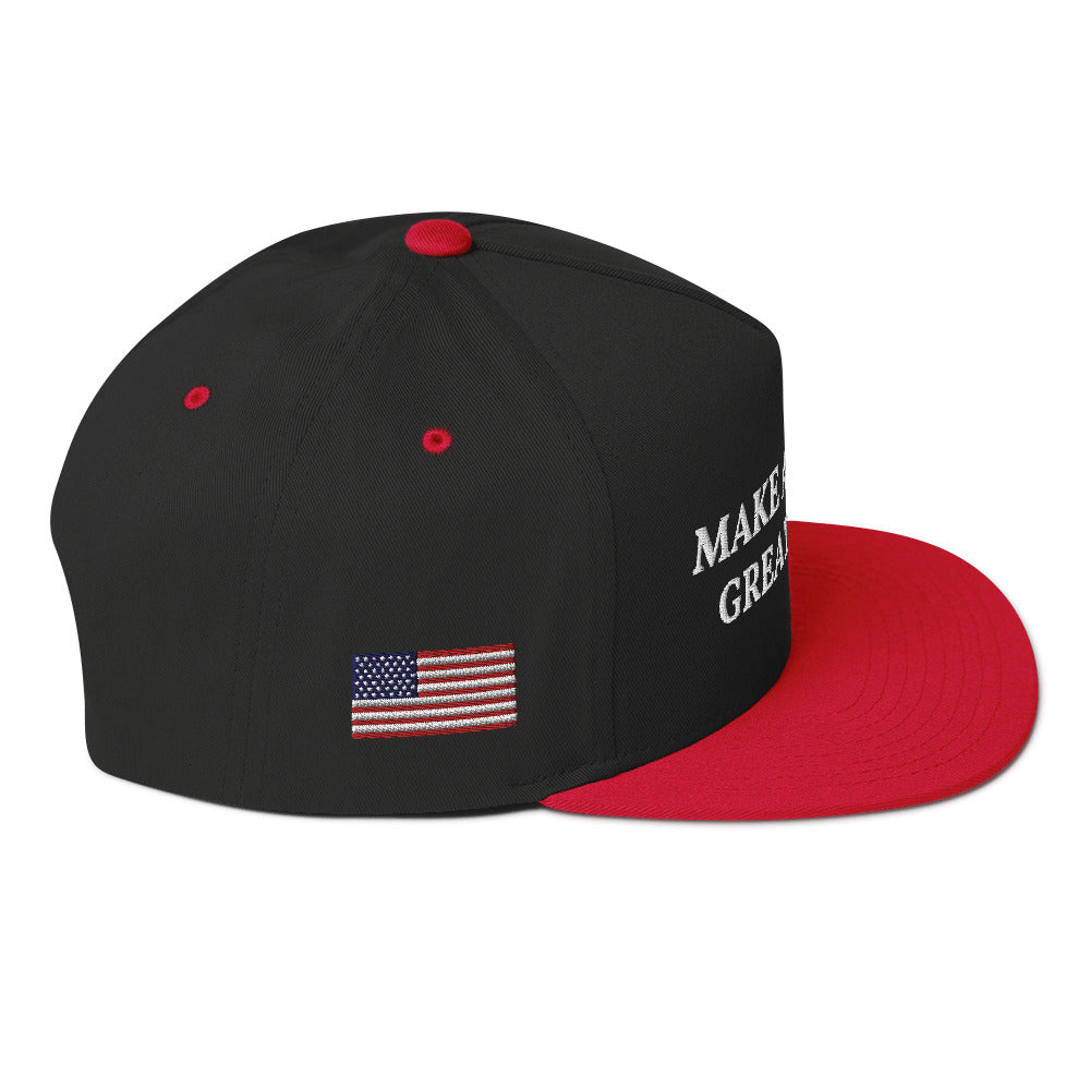 Make America Great Again Embroidered Flat Bill Cap