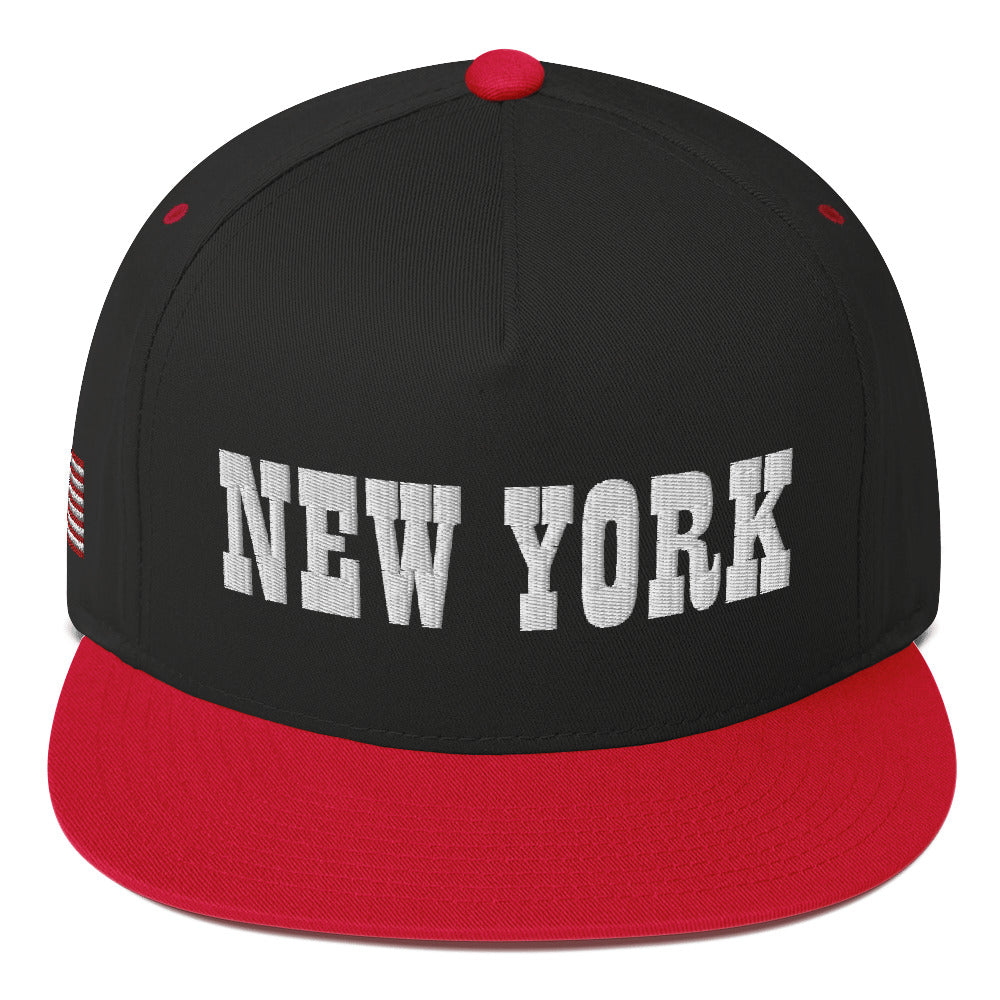New York Embroidered Flat Bill Cap
