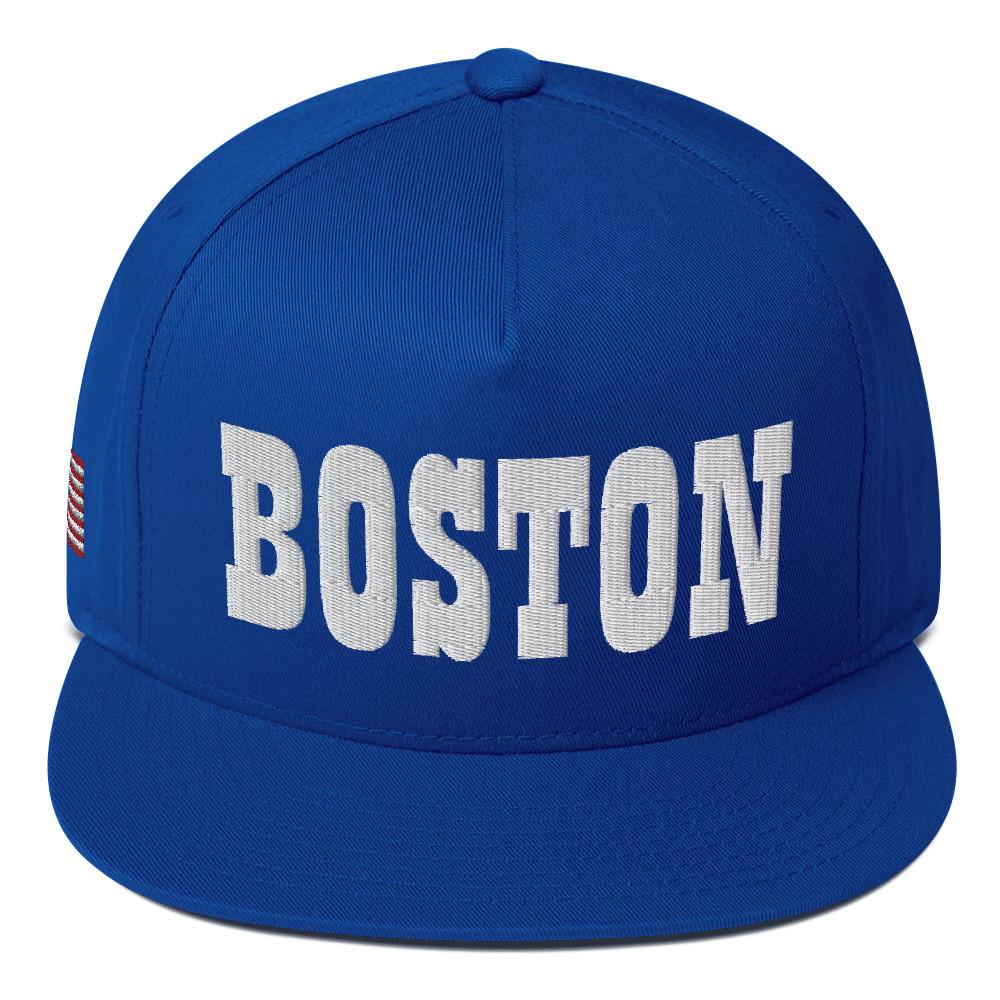 Gorra de visera plana bordada de Boston