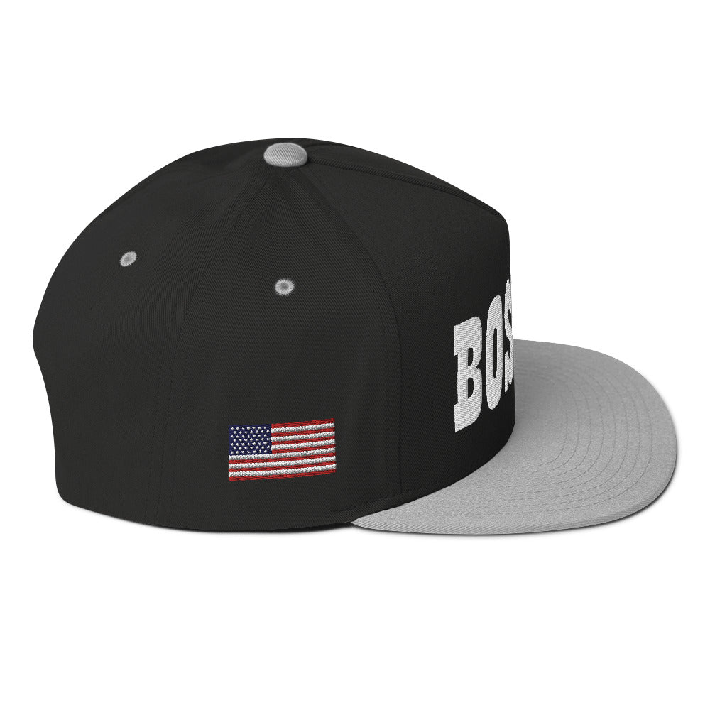 Gorra de visera plana bordada de Boston