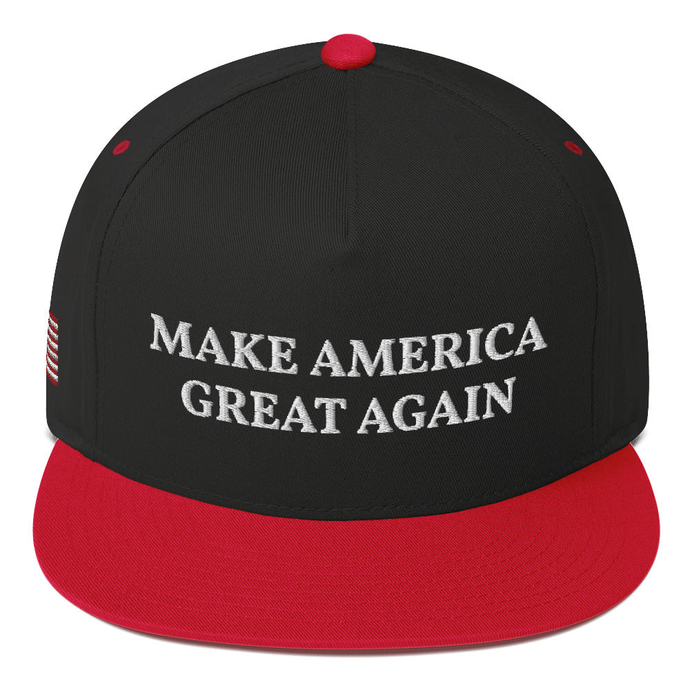 Make America Great Again Embroidered Flat Bill Cap