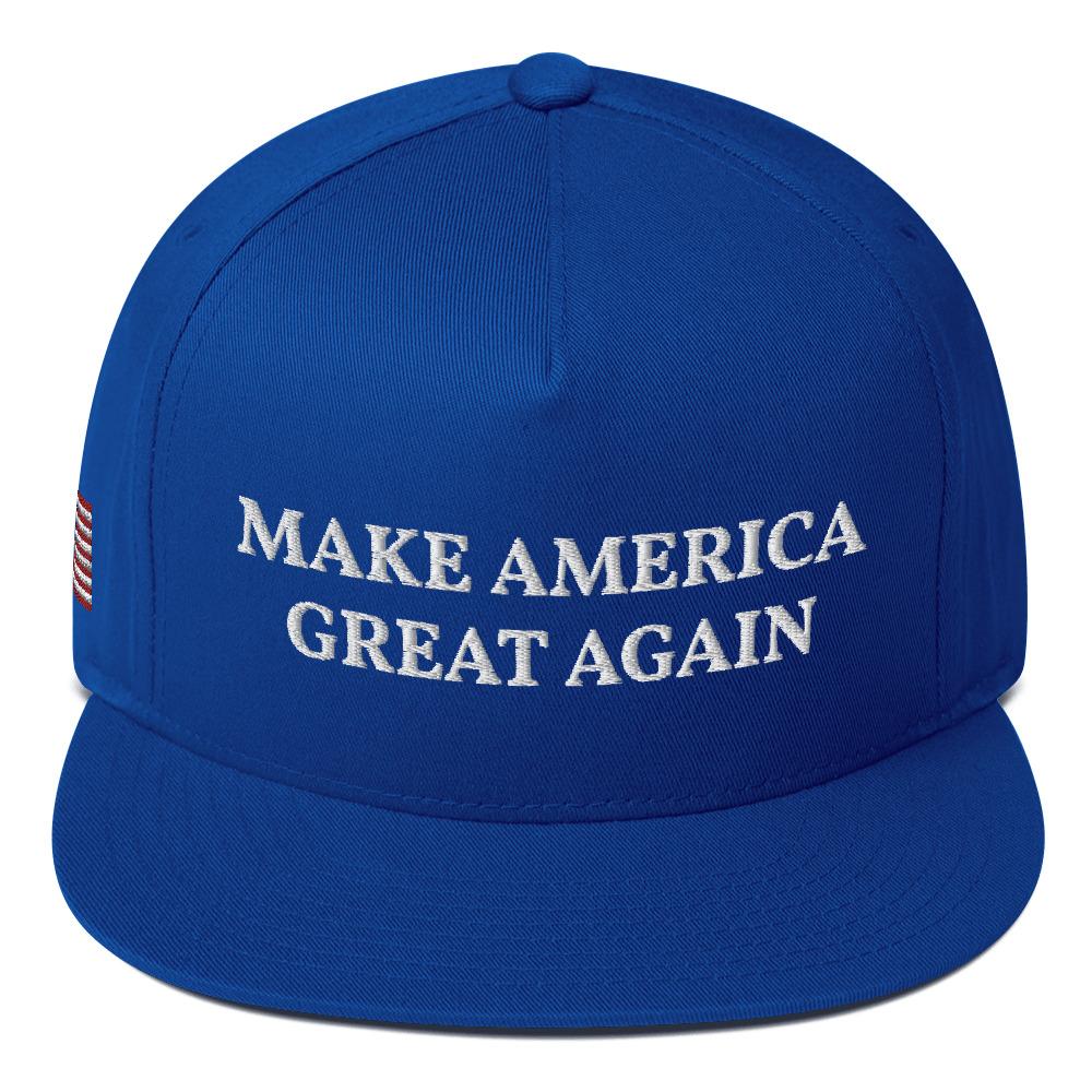 Make America Great Again Embroidered Flat Bill Cap