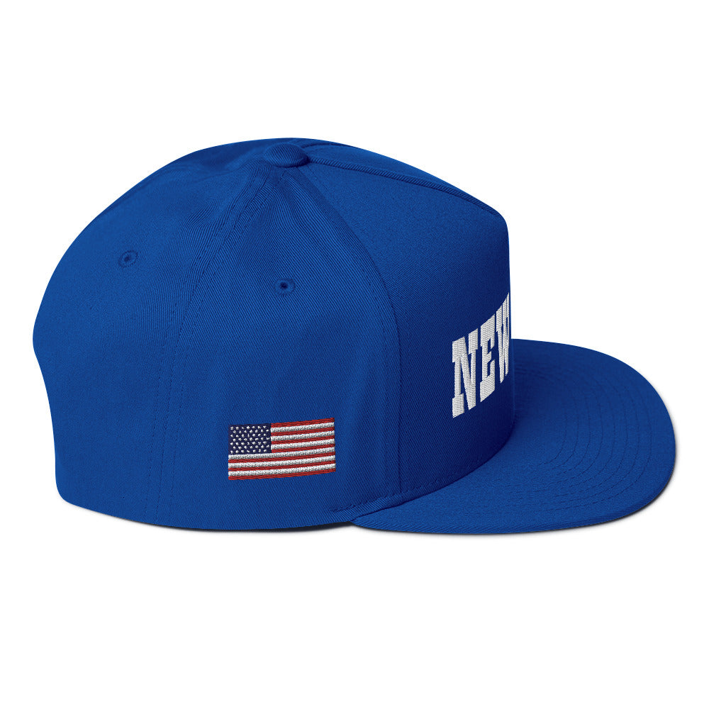 New York Embroidered Flat Bill Cap
