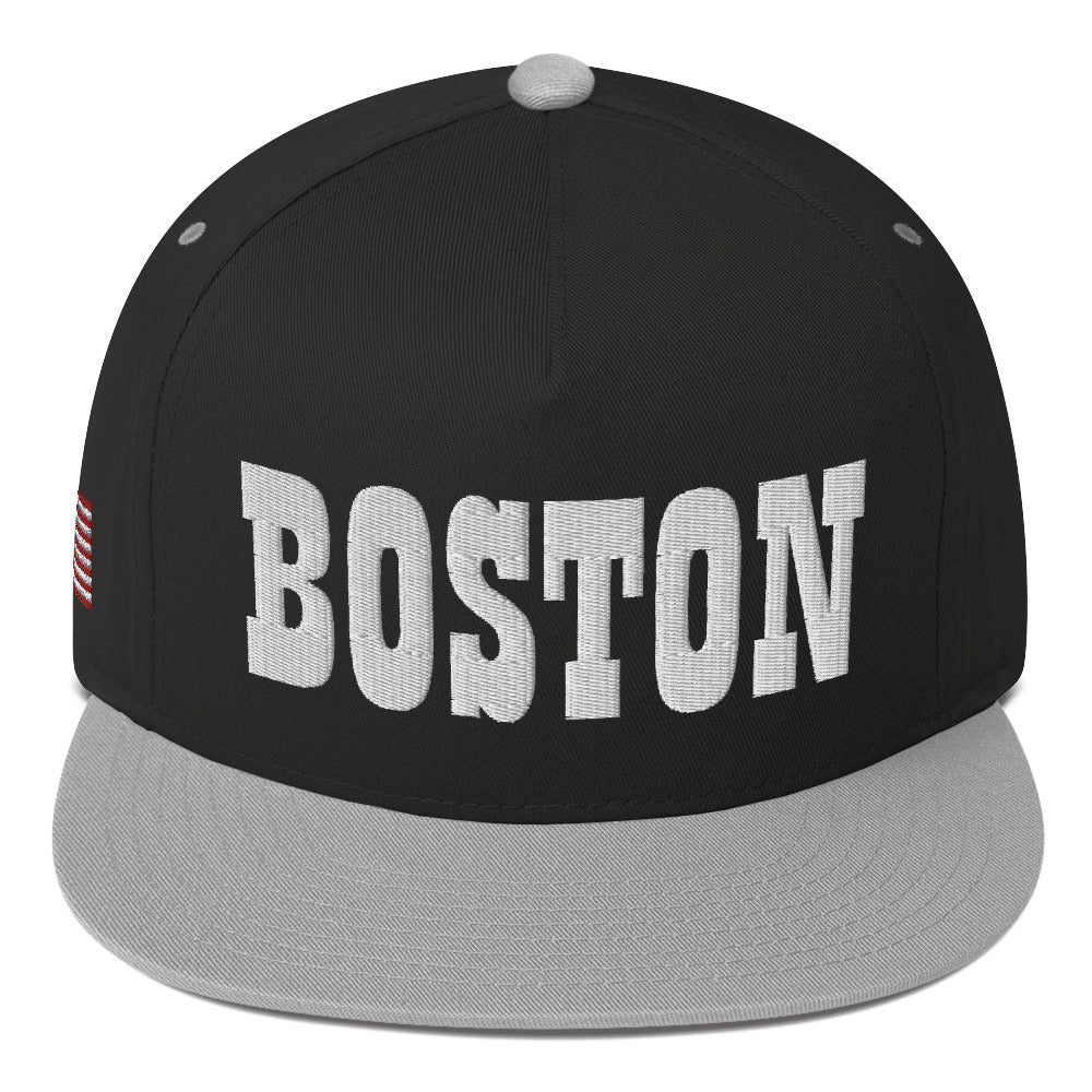 Gorra de visera plana bordada de Boston