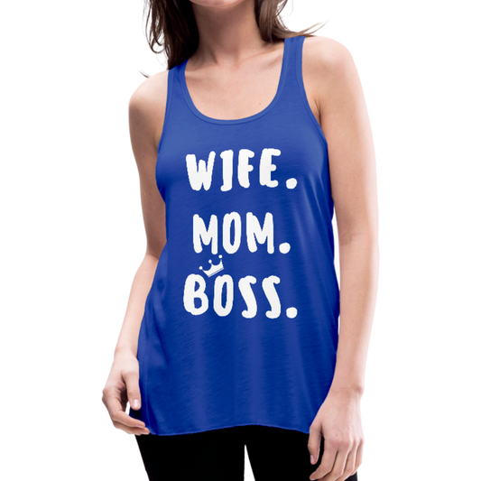 Wife Mom Boss Tank Top - royal blue