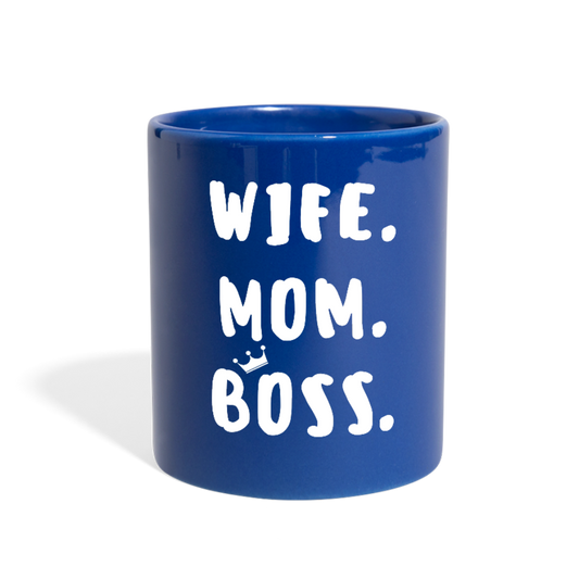Wife Mom Boss Full Color Mug - royal blue