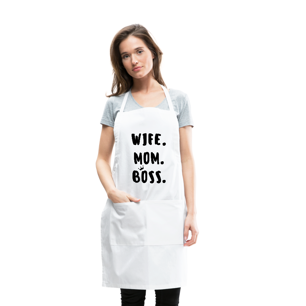 Wife Mom Boss Apron 2 - white