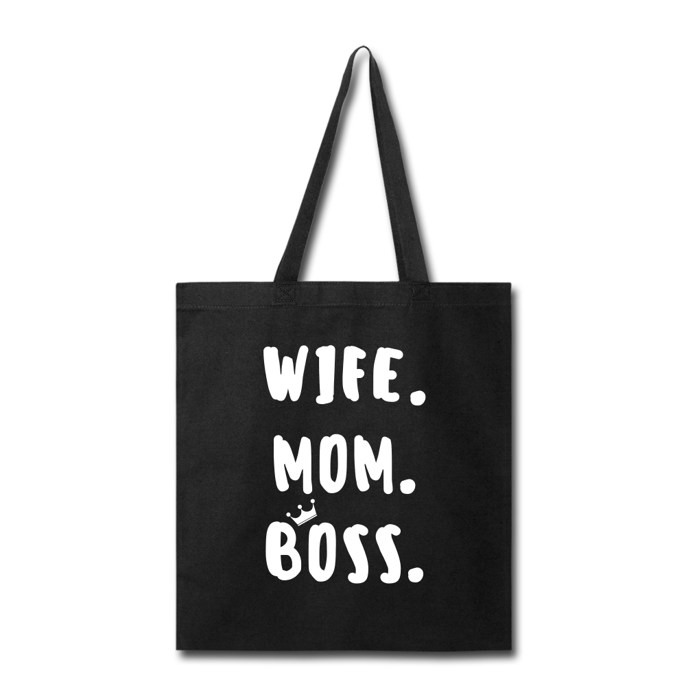 Wife Mom Boss Tote Bag - black