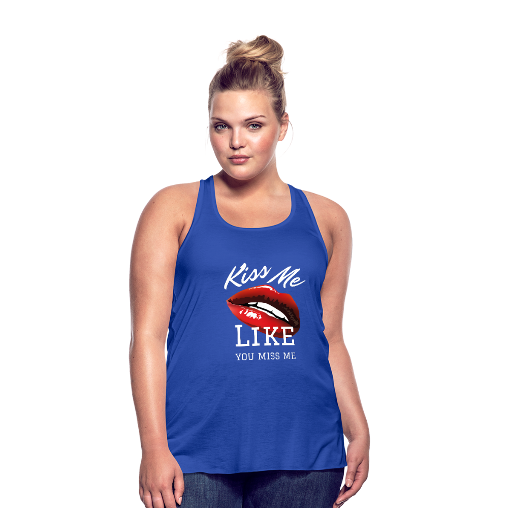 Kiss Me Like You Miss Me Tank Top - royal blue