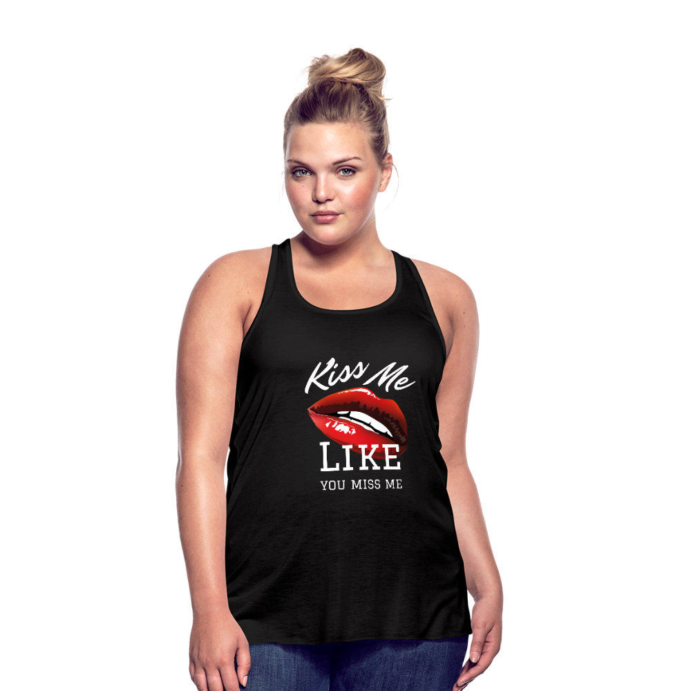 Kiss Me Like You Miss Me Tank Top - black