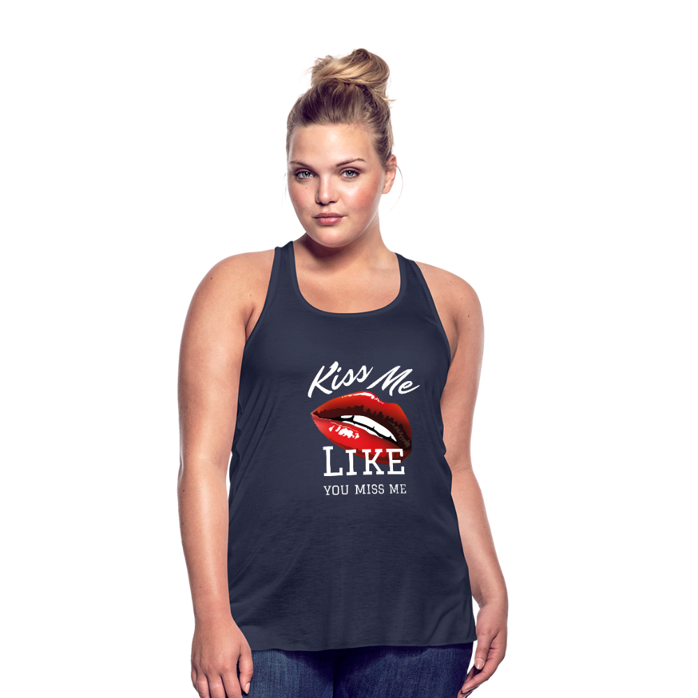 Kiss Me Like You Miss Me Tank Top - navy