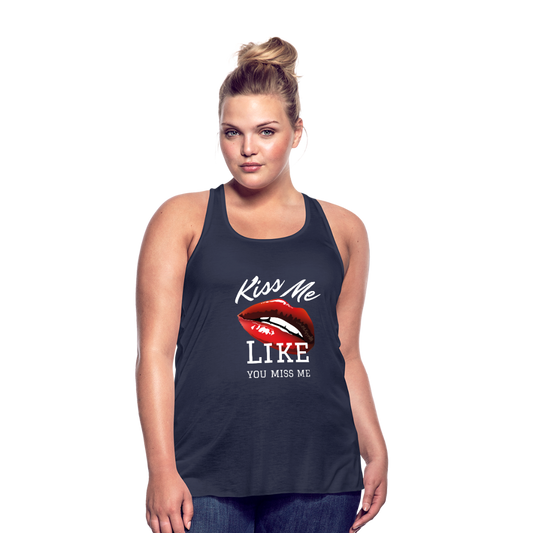 Kiss Me Like You Miss Me Tank Top - navy