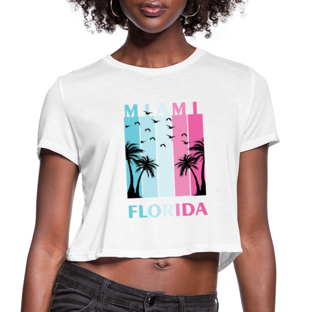 Miami Florida Beach - Women's Cropped T-Shirt - white