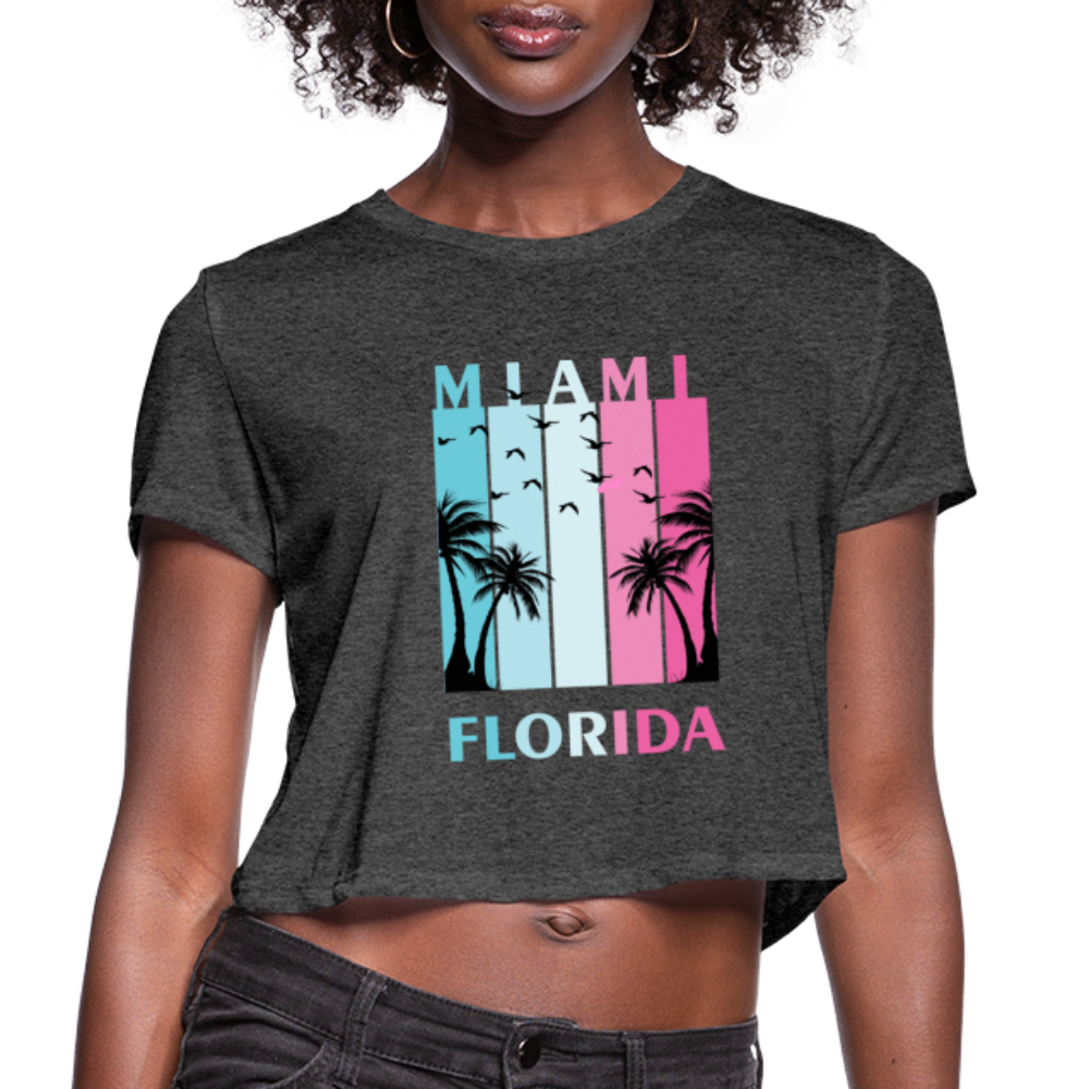 Miami Florida Beach - Women's Cropped T-Shirt - deep heather