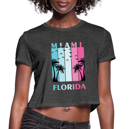 Miami Florida Beach - Women's Cropped T-Shirt - deep heather