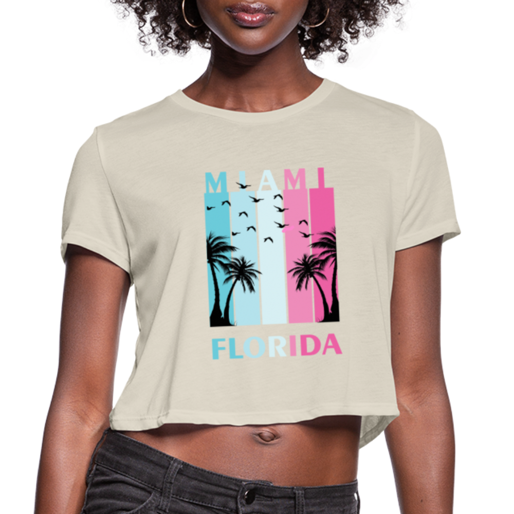 Miami Florida Beach - Women's Cropped T-Shirt - dust