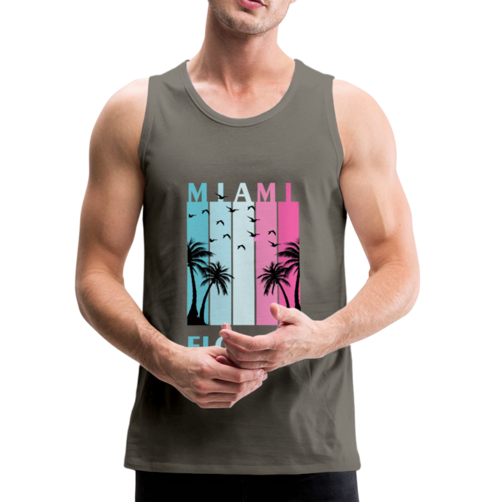 Miami Florida Beach - Men’s Premium Tank - asphalt gray