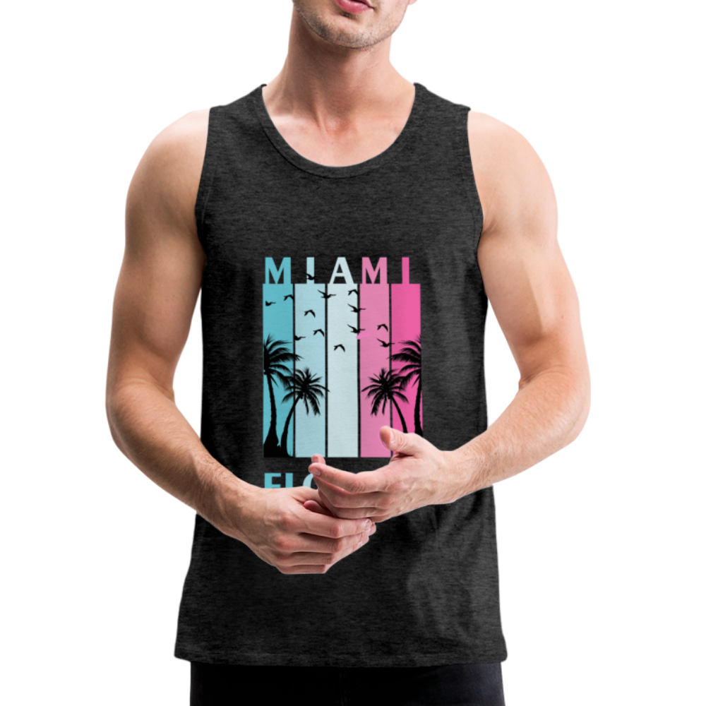 Miami Florida Beach - Men’s Premium Tank - charcoal gray