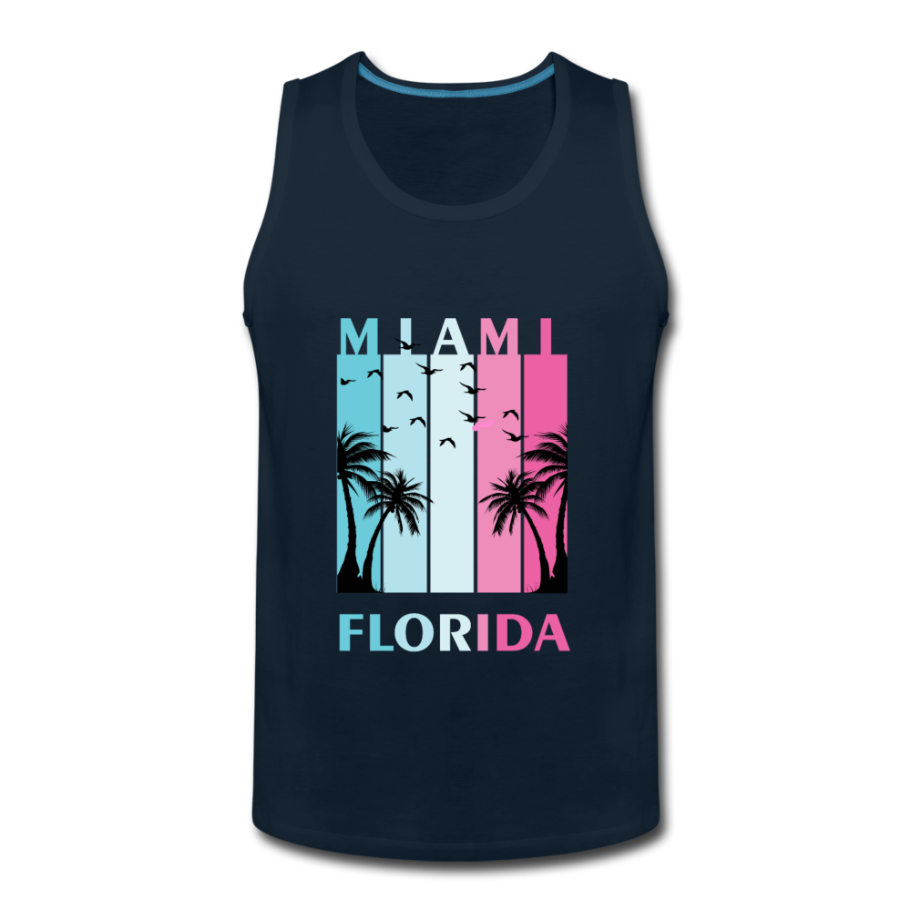Miami Florida Beach - Men’s Premium Tank - deep navy