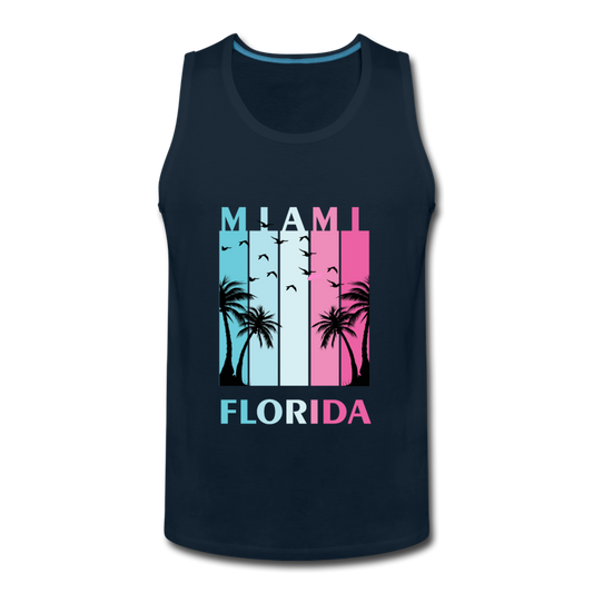 Miami Florida Beach - Men’s Premium Tank - deep navy
